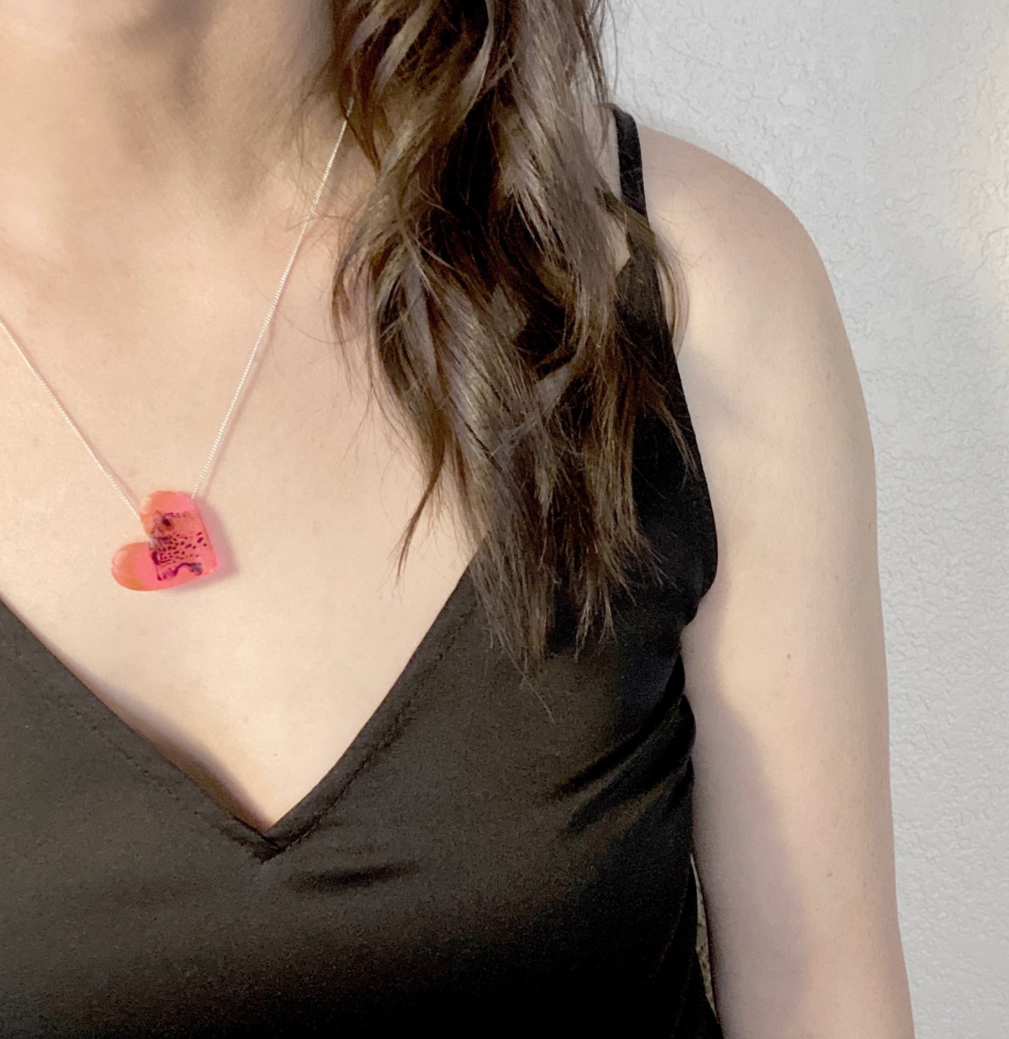 Pink Heart Cheetah Necklace image 1