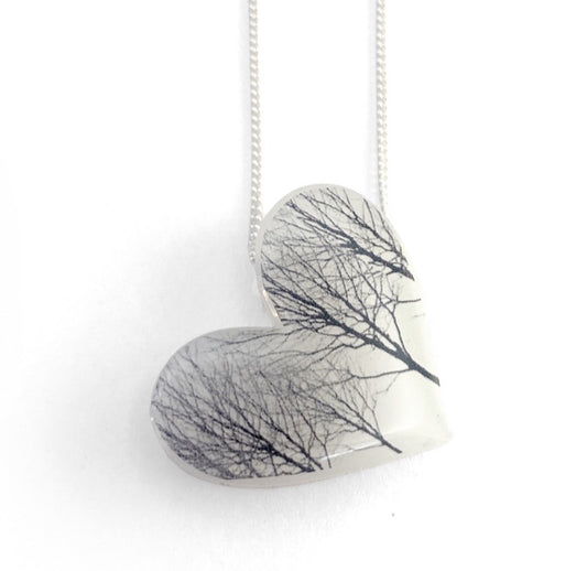 White Heart Trees Necklace image 0