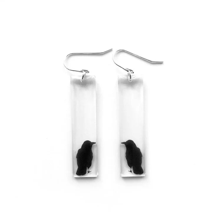 Tall Crow Earrings