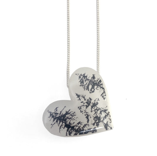 Forest White Heart Necklace image 0