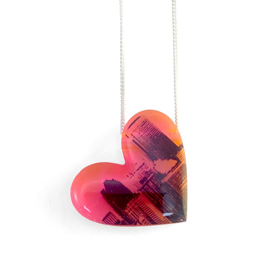 Pink Heart City Necklace image 0