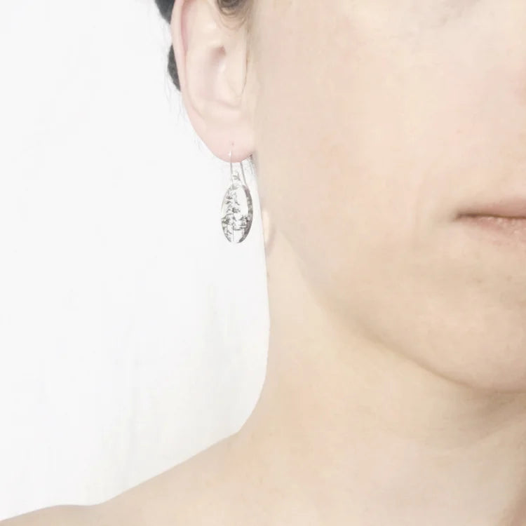 Small Oval City Tree Earrings