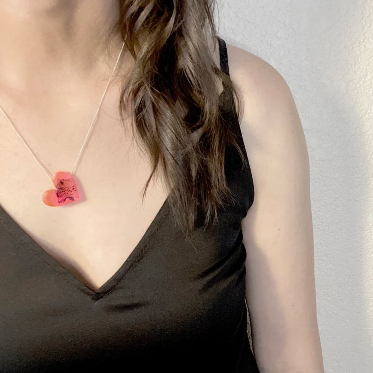 Pink Heart Louvre Necklace