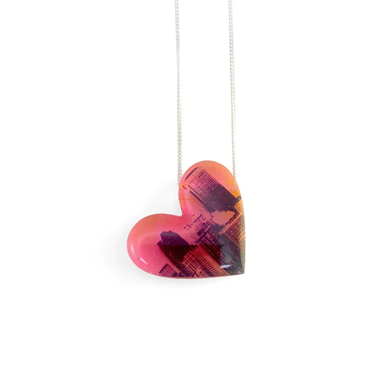 Pink Heart City Necklace