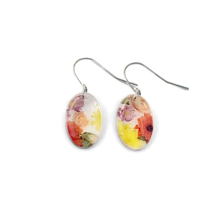 Small Oval Wallpaper Earrings