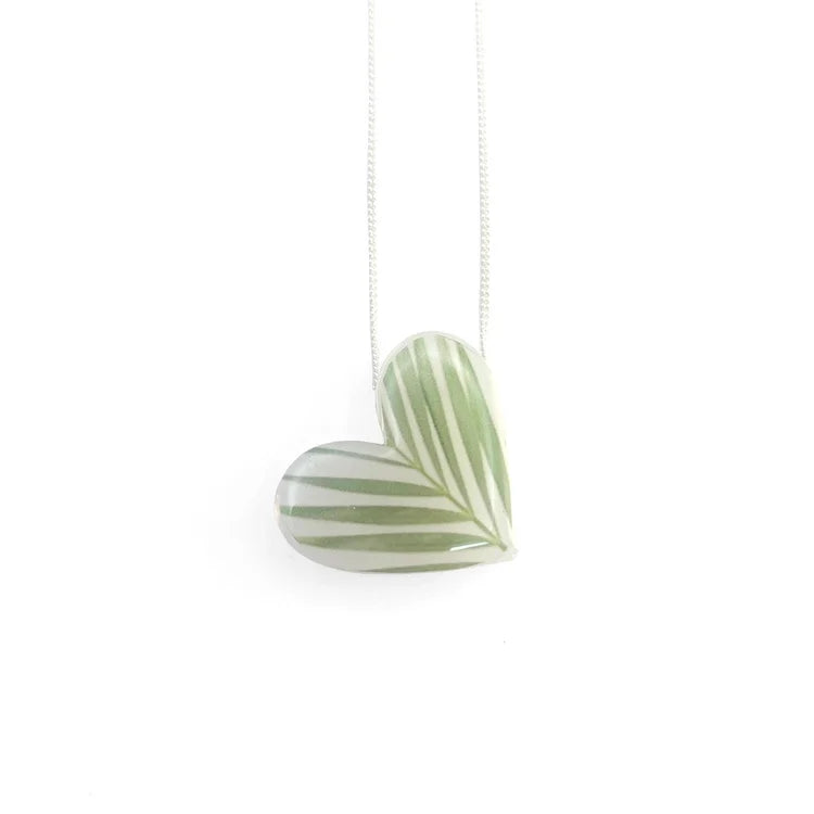 White Heart Palm Necklace